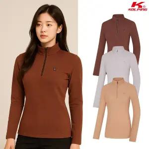 [콜핑] 여성 겨울 골조직 보온 기본 등산 긴팔 반집업 티셔츠 KSC047UT7W