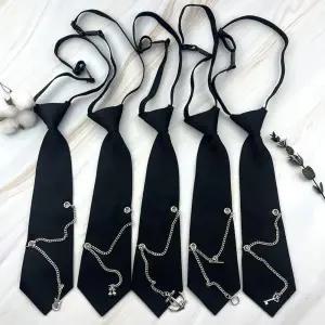 [아트박스]/교복몰 블랙 실버체인 여자 넥타이 17종 교복 학생복