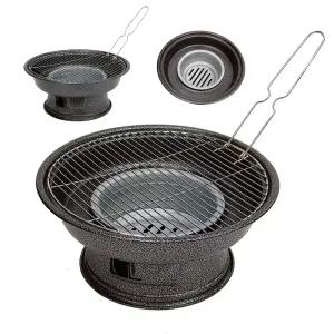 국산 무용접 드럼바베큐그릴-원형화로(중) 2인 3인용 캠핑 화로 가방포함(화성연료)