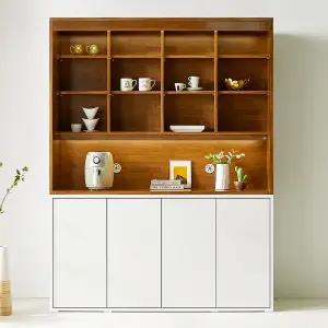 원스홈 E0등급 데미안 1600 주방 수납장 세트(상부 오픈형+하부장) 그릇장 홈 카페장