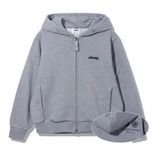 JQ3TZU001 멜란지그레이 남녀공용 나침반 프린트 후드집업