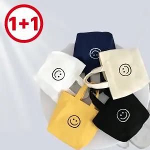 스마일 미니 에코백 손가방 컨버스 가방 1+1