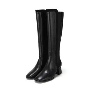 바바라 소가죽 여성롱부츠 3cm_AAG855