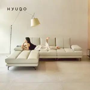 휴도 동백 2800 모듈형 천연면피 스윙 가죽소파 4인+스툴