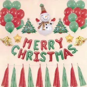 크리스마스 파티 풍선장식 52EA 01.눈사람테슬 크리스마스 장식 꾸미기 단체 어린이집 홈파티