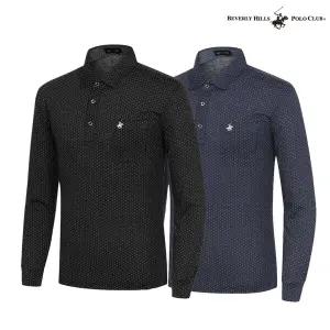[비버리힐스폴로클럽]기모 로고 도트 인앤아웃 긴팔 카라티셔츠 2종택1 TS332