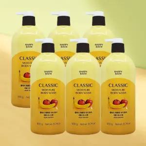 해피바스 정말 촉촉한 바디워시 900g 6개