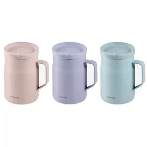 메트로 보온 보냉 밀폐 머그컵 475ml 3색 핑크/바이올렛/민트 손잡이 텀블러