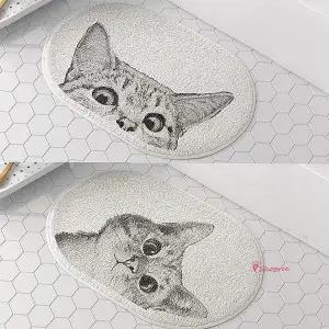 쫑긋고양이발매트 미니발 러그 인테리어소품 귀여운발xyz080