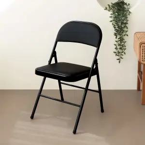 코멧 가죽 쿠션 접이식 의자 화이트 1개