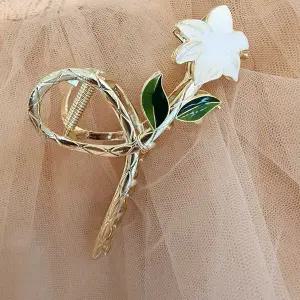 [콩심팥심]우아한 데일리 뒤태 여신 꽃 여성 집게핀