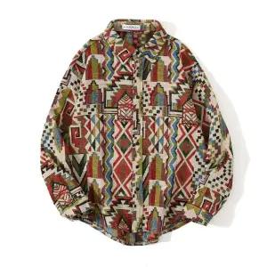 보헤미안 패턴셔츠 오버핏 셔켓 남성의류 플라워패턴 바쉬 럭셔리패턴 남성자켓 외투 유니크패션