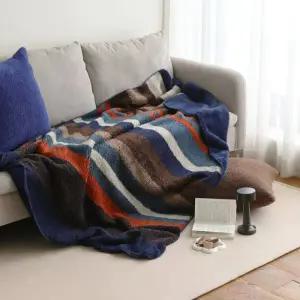 오리고 양면 소프트 퍼 담요-125x175cm (중형), 인디언블루로빈