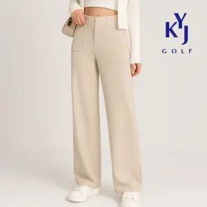 [김영주골프] 봄가을 심플라인 포켓 세미와이드 뒷밴딩 스판 슬랙스 여성 바지 KPFLSL46