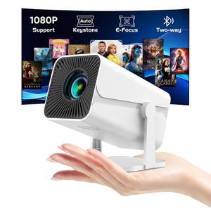 블루투스가 탑재된 미니 프로젝터, 270 회전 가능한 일렉트릭 포커스 휴대용 영화 프로젝터, 1080P HD 지원, 오토 키스톤, 스마트폰, TV 스틱, 노트북, 침실용 HDMI와 호환, 야외용