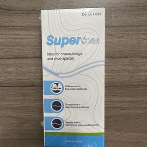 50 개/상자 치과용 치실 스레더 치아 교정기 브릿지 임플란트 후프 스레딩 구강 청소