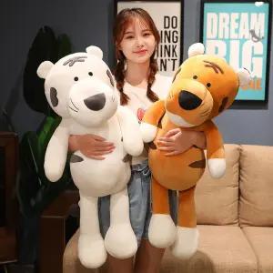 호랑이 봉제 인형 백호 황호 귀여운 동물 쿠션 부드러운