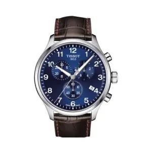 티쏘 [세금포함] [정품] Chrono XL 클래식 블루 다이얼 브라운 Brown 가죽 Men 시계 T1166171604700 309212