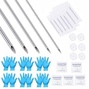 QWALIT 피어싱 바늘 키트 - 귀 및 배꼽 피어싱 세트 20G, 18G, 16G, 12G, 14G