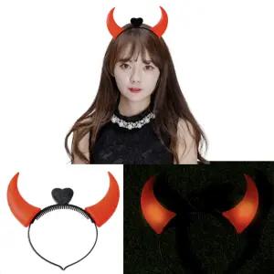 성원유통 할로윈소품 할러윈 할로윈 파티용품 이벤트 축구응원 파티머리띠 LED 램프 악마뿔 머리띠 대형