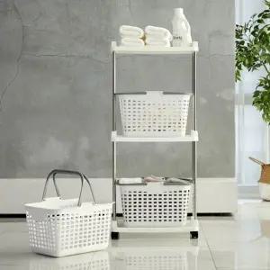 수납 바구니 3단 빨래 이동가능한 정리