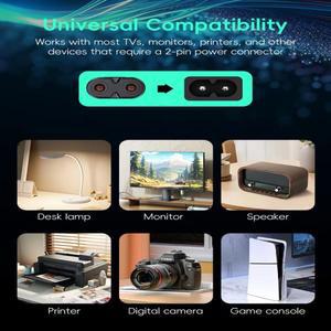 Xbox  PlayStation 5 & 4용 전원 케이블  PS5 / Pro Slim  미국  EU 표준 플매트 카펫 러그와 호환 가능