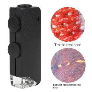 20PCS- 60-100x 조정 가능한 배율 돋보기, Led 라이트 포켓 현미경, 종이 인쇄 도트 코인 식별