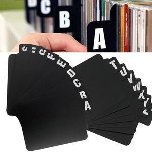 26피스 아크릴 비닐 레코드 디바이더  A-Z DVD 정리 알파벳 탭이 있는 파일 Cd 색인 카드