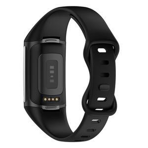 핏비트 차지 5 교체용 밴드와 호환되는 MOTONG - 5(실리콘 블랙)와 실리콘 손목 밴드 스트랩