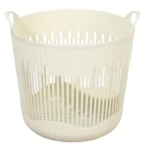 오코로 플라스틱 빨래통 세탁 빨래바구니 아이보리 M 1개