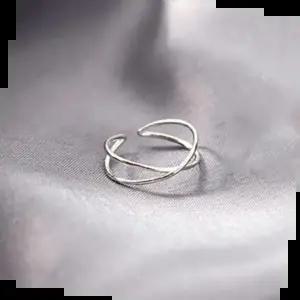 특별한악세서리 크로스 오프닝 레이어 뫼비우스 실버링 AC1607