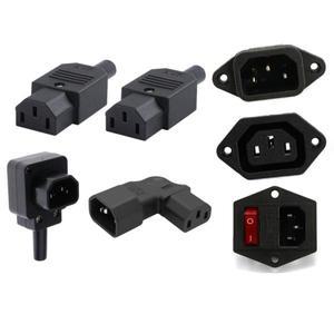 IEC C13 C14 플러그 전원 커넥터 수 암 소켓 교체 재배선 가능 전기 AC 변환기