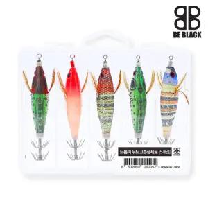 비블랙 미니 드롭퍼 60 에기 5종 태클박스 에기 세트 고추장 닭새우 쭈꾸미 갑오징어 쭈갑 루어