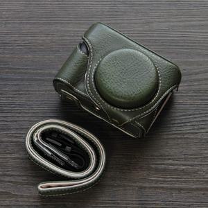 수제 카메라 미끄럼 방지 인조 가죽 가방 바디 박스 케이스 캐논 호환 파워샷 V1 전신 보호 슬리브 쉘 스