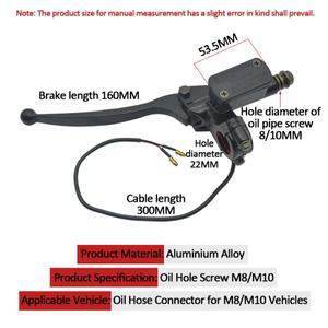오토바이 브레이크 펌프 프론트 마스터 실린더 유압 레버 8MM/10MM 알루미늄 합금 또는 전기 스쿠터 먼지