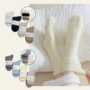 여성용 겨울 수면양말 4컬러세트 두꺼운 기모 무지양말
