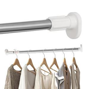 허쉬 확장형 창문 샤워 커튼 텐션 로드 타원형 머리 옷걸이 바 레일 옷장, 드릴링 없음, 파이프 직경 25.4mm