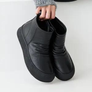 천연소가죽 기모안감 리논 베이직 앵클부츠