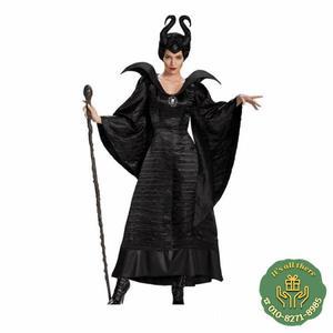 말레피센트 할로윈 코스튬 드레스 성인용 마녀 의상 뿔 모자 포함 여성 데몬 퀸