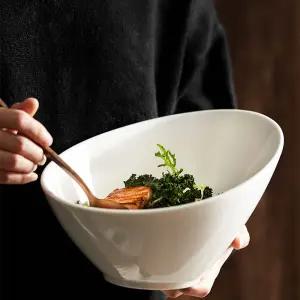 비대칭 비스듬한 샐러드볼 그릇 접시 투명 과일 유리 샐러드