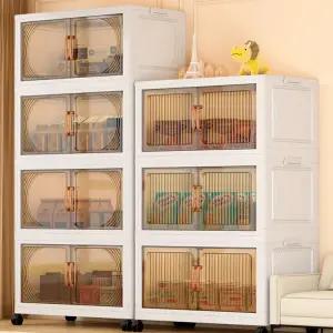 양문형 대용량 너비 투명 특대형 다용도 접이식수납장