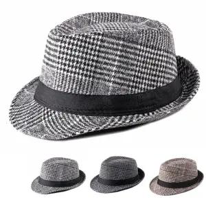 남자 중절모 모직 신사모자 가을겨울 할아버지 페도라 페도라 중절모