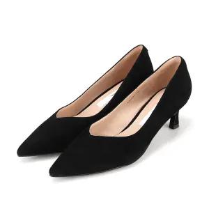 바바라 스웨이드 베이직 V컷 여성 펌프스 5cm_AAH762