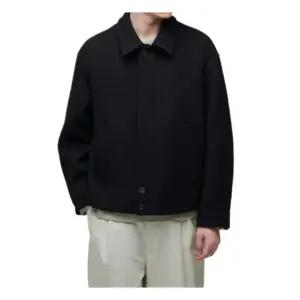 스탠다드 STANDARD MUSINSA 캐시미어 블렌드 오버사이즈 미니멀 블루종 재킷 [블랙] MMBUJ710-BK 503031