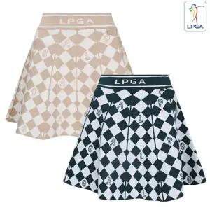 [LPGA]여성 체크패턴 셋업 니트 스커트 L234CU808P_US