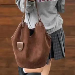 여성용 빅백 안경주머니 가을 가죽 숄더백