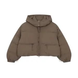 [리에떼] [본사직영]Hood Zip-Up Crop Down-U1C45OJP010