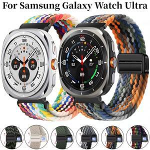작업용 손목 자석삼성 갤럭시 워치 울트라 2025 47mm용 브레이디드 나일론 스트랩 마그네틱 버클 팔찌 밴드