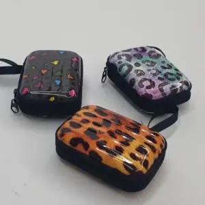 스트랩 레오파드 미니 동전지갑 캐리어파우치