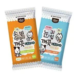 [셀러허브 스포츠레저]손발똥고 위생청결 애견 물티슈 40매 D10250 4개